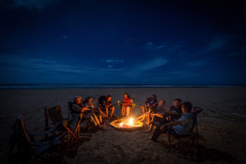 anvil bay lodge beach camp fire mozambiquq holiday